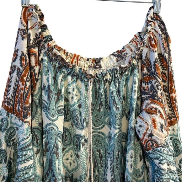 EST. 1946 Plus Size 22 Boho Chic Paisley Off-Shoulder Dress Multicolor - Picture 8 of 16